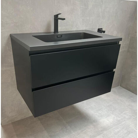 Badmöbel Unterschrank SWIFT 100 (matt-schwarz)