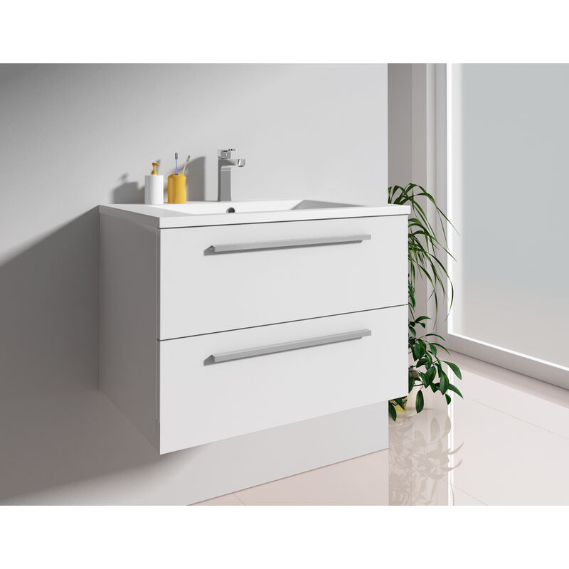 Badmöbel Set Badezimmermöbel Unterschrank Waschtisch | Farbe: weiss | Breite: 60 cm