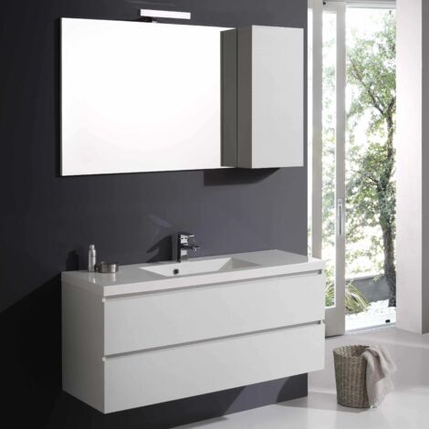 Badmöbelset Mit Hängeschrank In Weisser Holzoptik, 120Cmx 39Cm Manhattan