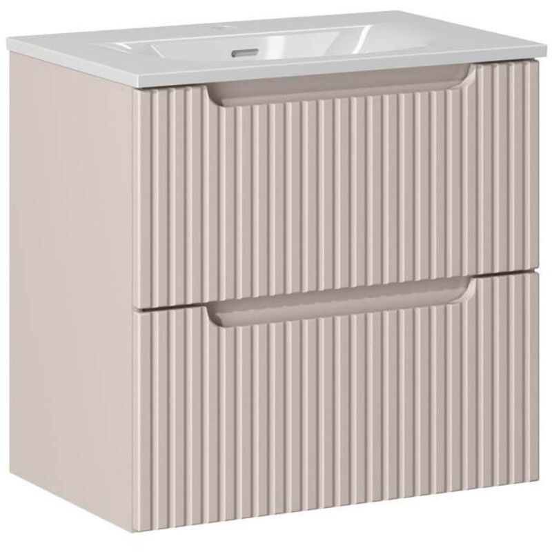 Badplaats Badmöbel Set Nova 60 Cm – Beige – Inkl. Waschbecken –