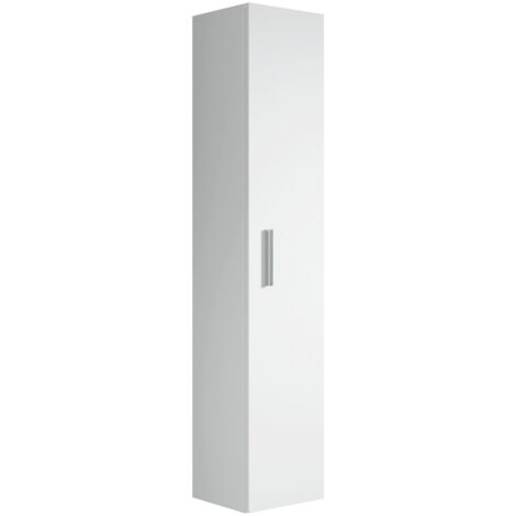 Badplaats – Colonne de salle de bain 150 cm blanc – Panneau de particules – Installation facile – Porte réversible pour flexibilité d'utilisation