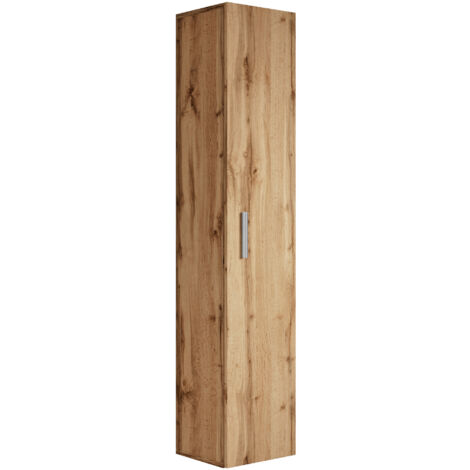 Badplaats – Colonne de salle de bain 150 cm en chêne – Une porte réversible – Panneau de particules – Installation rapide avec accessoires fournis