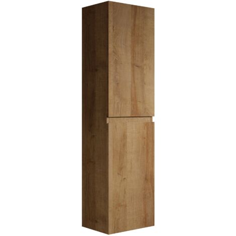 Badplaats – Colonne de salle de bain 150 cm – MDF chêne – 2 portes avec fermeture soft-close – Installation facile à gauche ou à droite
