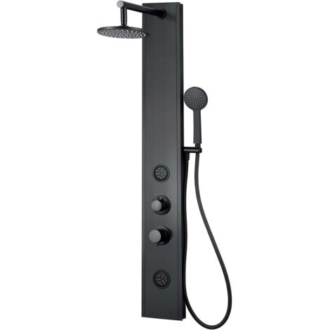 Badplaats Panel de ducha Mumbai - Negro - Ducha de lluvia con gr