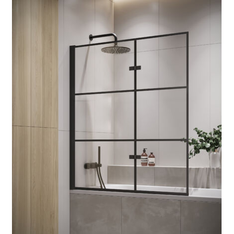 Badplaats – Paroi baignoire Berkan 80 x 140 cm – Verre de sécurité 5 mm – Rotatif avec profilé mural – Traitement anti-calcaire