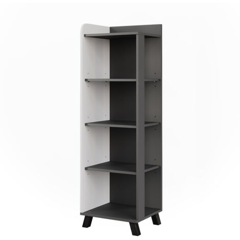 Badregal Karen, Anthrazit/Weiß, 40 x 128 cm mit 4 Fächern, Vicco
