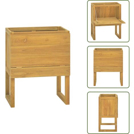 Badschrank 60x40x75 cm Massivholz Teak - Badschrank - Teekholzmöbel - Badezimmermöbel - Aufbewahrungsraum - Garderobe