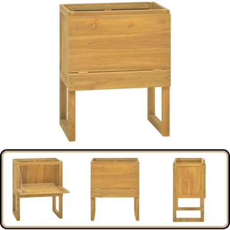 Badschrank 60x40x75 cm Massivholz Teak - Badschrank - Teekholzmöbel - Badezimmermöbel - Aufbewahrungsraum - Garderobe