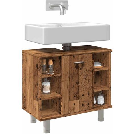Badschrank Altholz-Optik 60x32x53,5 cm Holzwerkstoff vidaXL