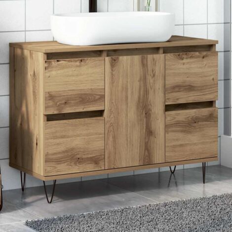 Badschrank Artisan-Eiche 80x33x60 cm Holzwerkstoff vidaXL
