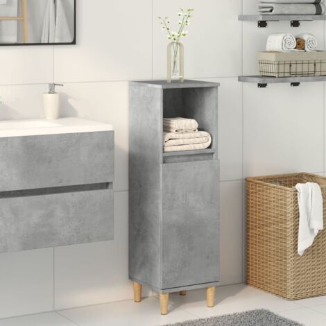 Badschrank Betongrau 30x30x100 cm Holzwerkstoff vidaXL