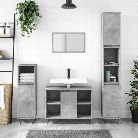 Badschrank Betongrau 80x33x60 cm Holzwerkstoff vidaXL