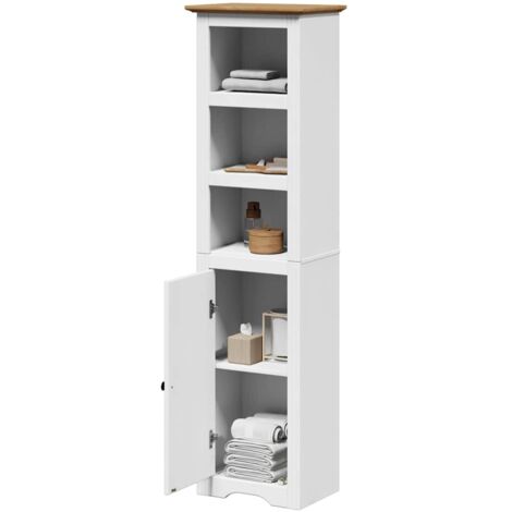 Badschrank BODO Weiß und Braun 44x30x160 cm vidaXL