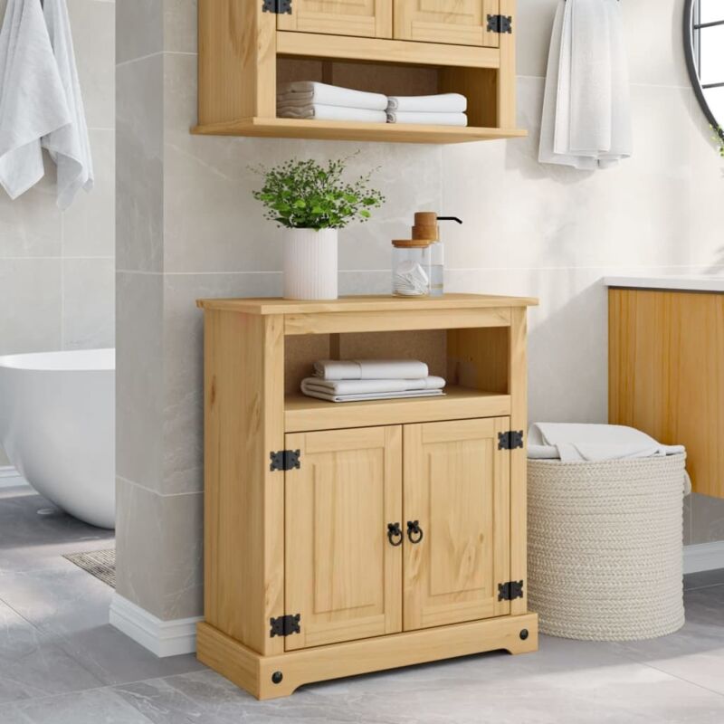 Badschrank Corona 70x33x80 Cm Massivholz Kiefer - Vidaxl