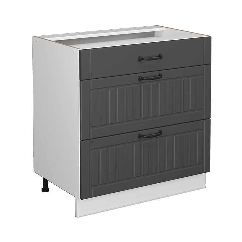 Badschrank Fame-line, Anthrazit, 80 X 81.6 Cm Mit 3 Schubladen, Ohne Arbeitsplatte Vicco