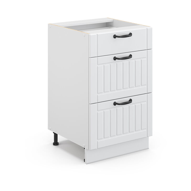 Vicco - Badschrank Fame-line, Weiß Landhaus, 50 X 81.6 Cm Ohne Arbeitsplatte