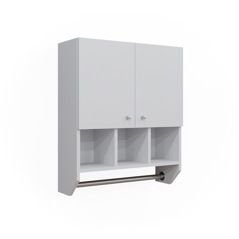 Badschrank Fynn, Weiß, 59.2 X 70.5 Cm Hängeschrank Mit 2 Türen Vicco