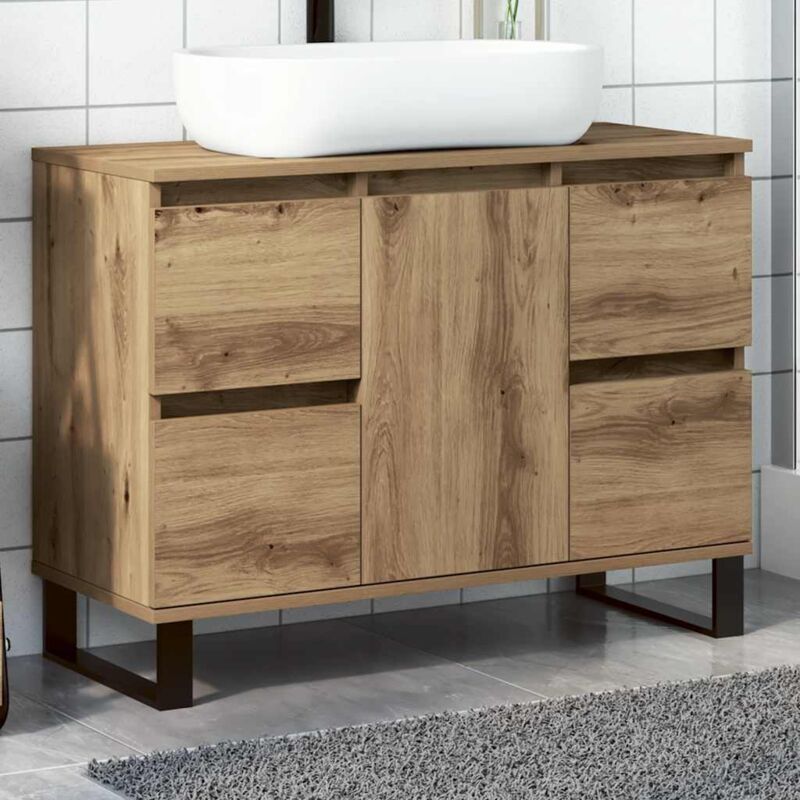 Waschbeckenunterschrank Artisan-eiche 80x33x60 Cm Holzwerkstoff Vidaxl