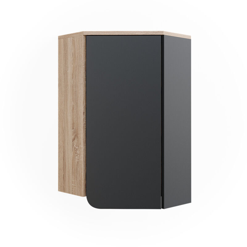 Vicco - Eckhängeschrank Karen, Anthrazit, 50 X 75 Cm Mit Tür Und Offenen Fächern