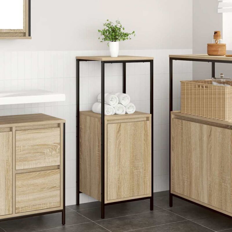 Badschrank Mit Regalen Sonoma-eiche 36x35x95 Cm Vidaxl