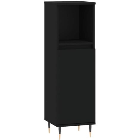Badschrank Schwarz 30x30x100 cm Holzwerkstoff vidaXL