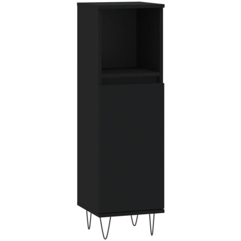 Badschrank Schwarz 30x30x100 cm Holzwerkstoff vidaXL