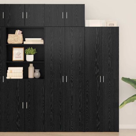 Badschrank Schwarz Eichen-Optik 70 x 42,5 x 225 cm vidaXL