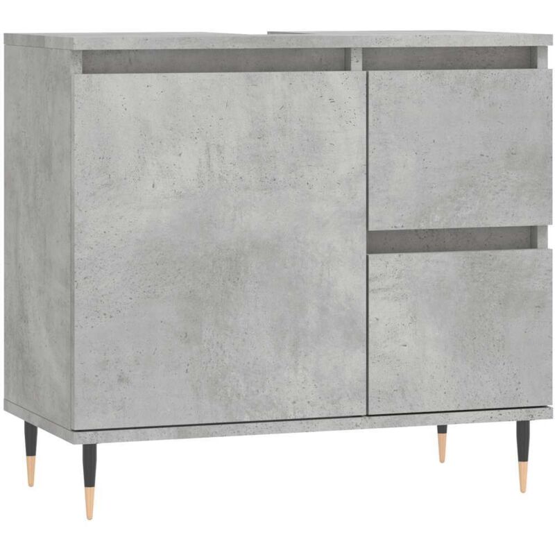 Badschrank Betongrau 65x33x60 Cm Holzwerkstoff Vidaxl