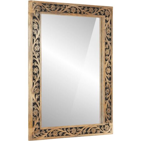 Badspiegel 50x70x2,5 cm Massivholz Mango und Glas vidaXL83497