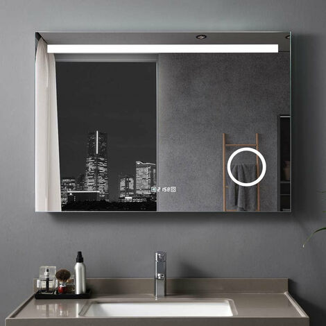 LED Badspiegel Wandspiegel Rechteckig Badezimmerspiegel Touchschalter Mit Beleuchtung Touch MI
