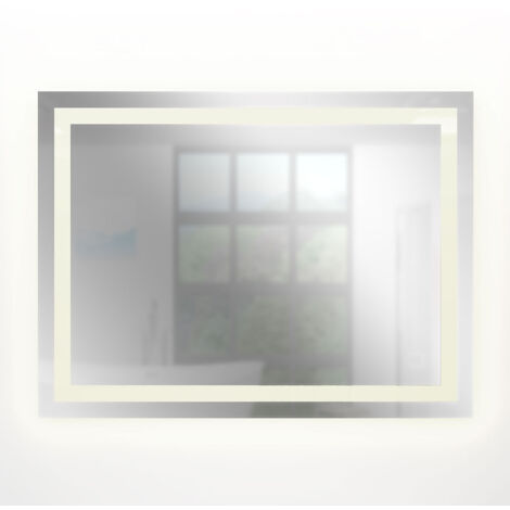 Badspiegel, Badezimmer Spiegel, Leuchtspiegel mit Spiegelheizung 70x50cm LSP03 MIT Spiegelheizung