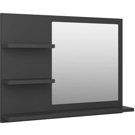 vidaXL Badspiegel 3 Ablagen Sonoma-Eiche 60x10,5x45cm Wandspiegel Viele Farben