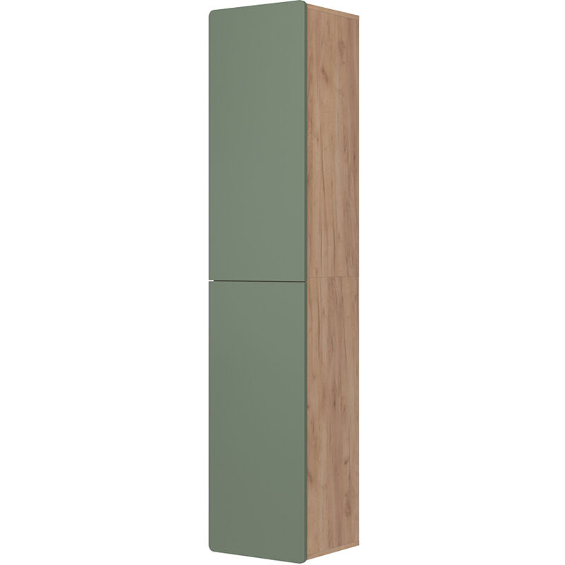 Vicco - Hochschrank Izan, Grün/goldkraft Eiche, 36.6 X 171.6 Cm