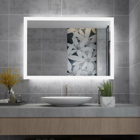 LISA Badspiegel Rund 60/70cm LED Badezimmerspiegel Rund Wandspiegel mit Beleuchtung Touch Beschlagfrei Kaltweiß/Neutrale/Warmweiße Dimmbar