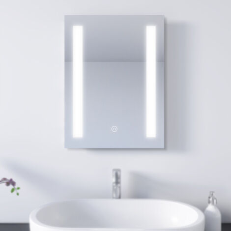 Badspiegel LED mit Beleuchtung Badezimmer Wandspiegel Touch Beschlagfrei 50x70