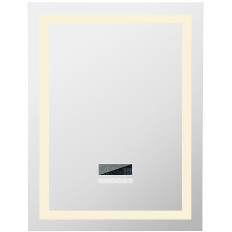 Badspiegel mit Beleuchtung,Badezimmerspiegel mit Bluetooth Lautsprecher Beleuchtete Touch Control Dimmbar 60x80cm