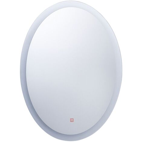 Wandspiegel 80 x 60 cm mit LED Beleuchtung Rechteckig Antibeschlagsystem Touch Sensor Modern