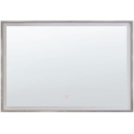 Badspiegel mit LED-Beleuchtung Touch-Sensor rechteckig 80 x 60 cm Argens - Silber