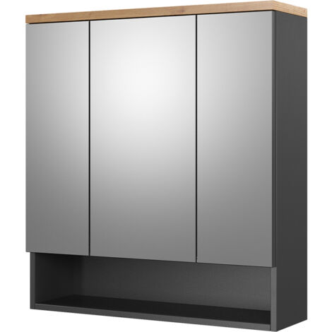 Badspiegelschrank Eden, Anthrazit, 70 x 77.5 cm, Vicco