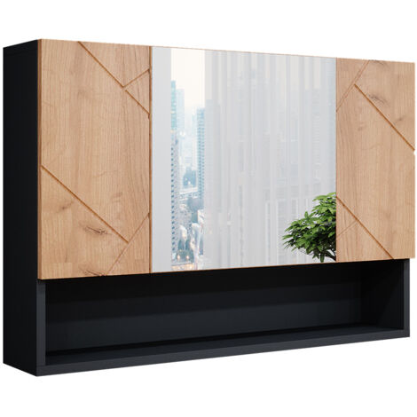 Badspiegelschrank Irma, Anthrazit, 80.1 x 55 cm, Vicco