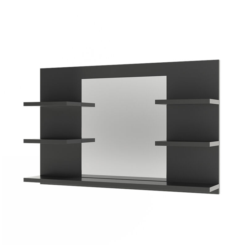 Badspiegelschrank Wilbur, Anthrazit, 78 X 50 Cm Mit Regalen, Vicco