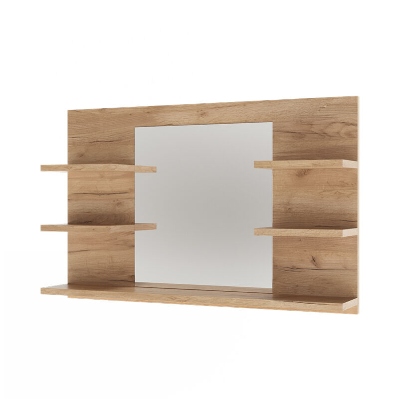 Badspiegelschrank Wilbur, Goldkraft Eiche, 78 X 50 Cm Mit Regalen, Vicco
