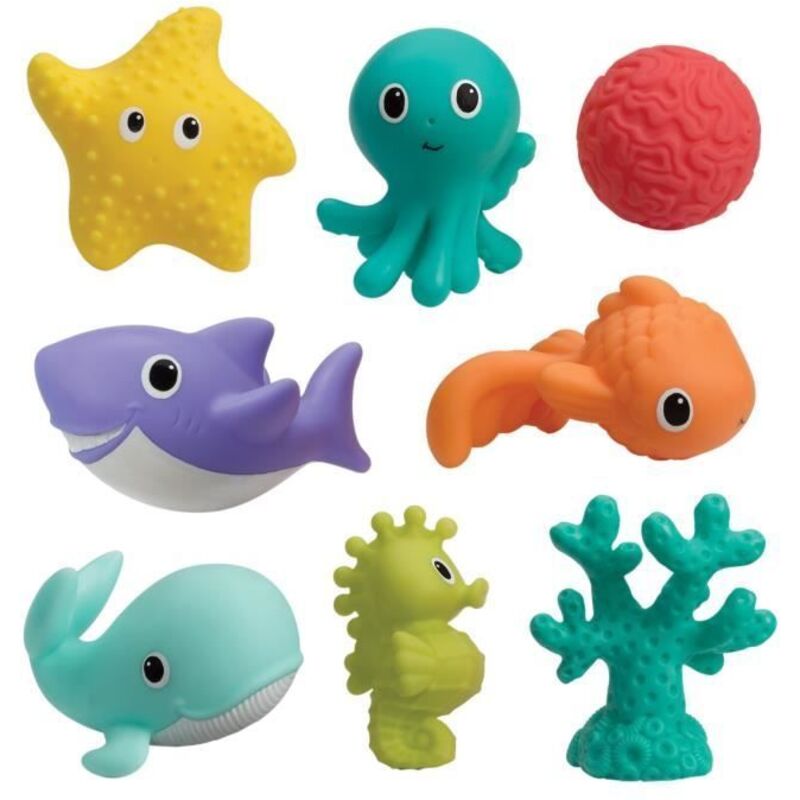 Infantino Mehrfarbig 8-Teiliges Sprinkler-Set - Entdecke Den Reichtum Des Ozeans - Kind