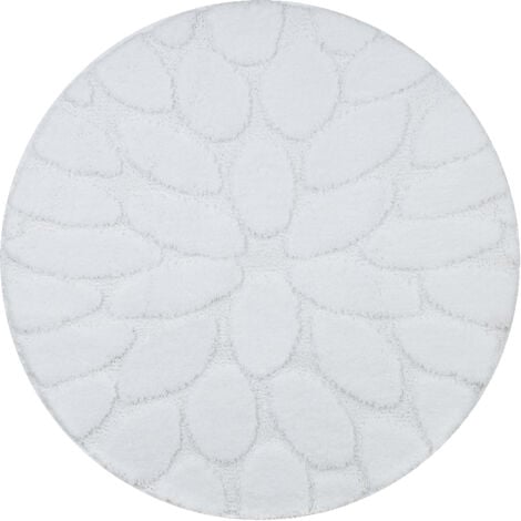 Badteppich SUPREME Kreis STONES, Steine, rutschfest, weich – weiß white rund 100 cm