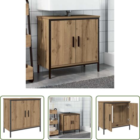 Badwandschrank -  Waschbeckenunterschrank Artisan-Eiche 60x30x60 cm Holzwerkstoff