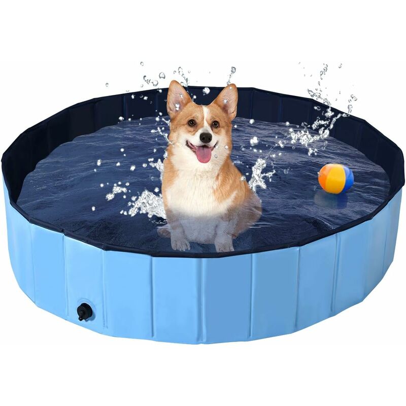 

Bañera Plegable para Mascotas Portátil Piscina para Perros Gatos de PVC Piscina para Niños para Interior Exterior (120x30cm, Azul)