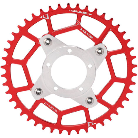 Bafang BBS01 BBS02 Kettenblattadapter für E-Bikes, 46 Zähne, 104 BCD, hohe Festigkeit, rote Farbe.