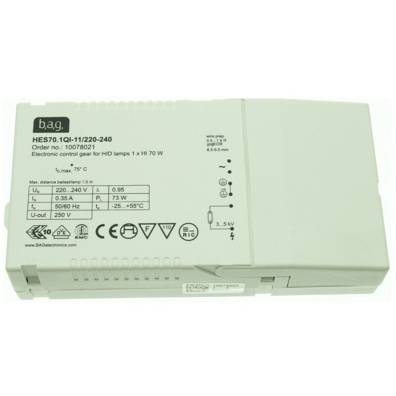 

10078021 70W HID lastre electr - BAG