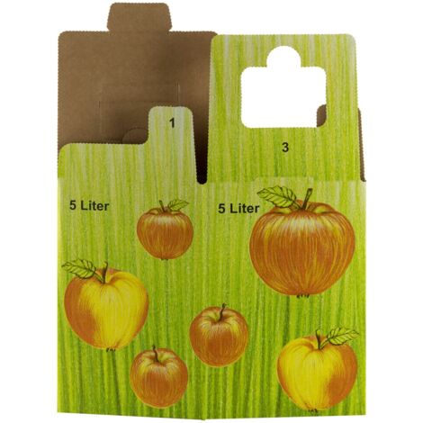 Bag in Box Saft-Karton Apfeldekor Schachtel Saftkarton Faltkarton 5 Liter