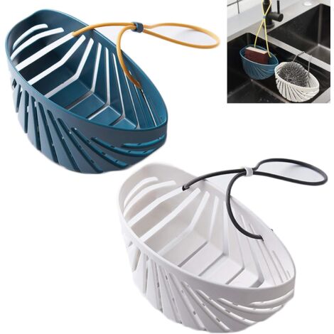 Bag Sponge Holder Hanging Drain Sponge Holder Basket Utensil Holder Sink Sponge Sink Shelf Soap Dish Rack for Draining, Placing Sponge, Soap, Dish Brush 2 Pieces